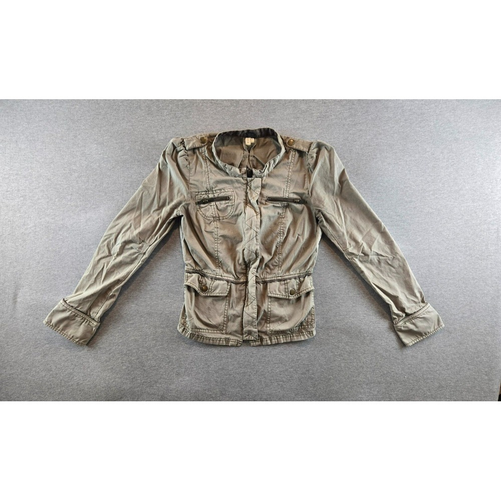 Free People Rumpled Army Jacket Olive Green Size Petite Small Twilight‎ Gorpcore